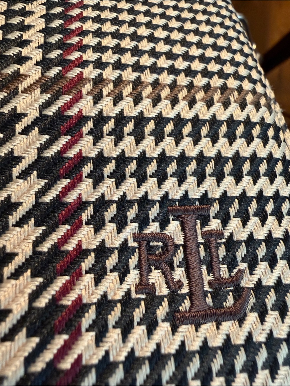 Lauren Ralph Lauren Brown and Black Houndstooth Hand Bag - Picture 5 of 6